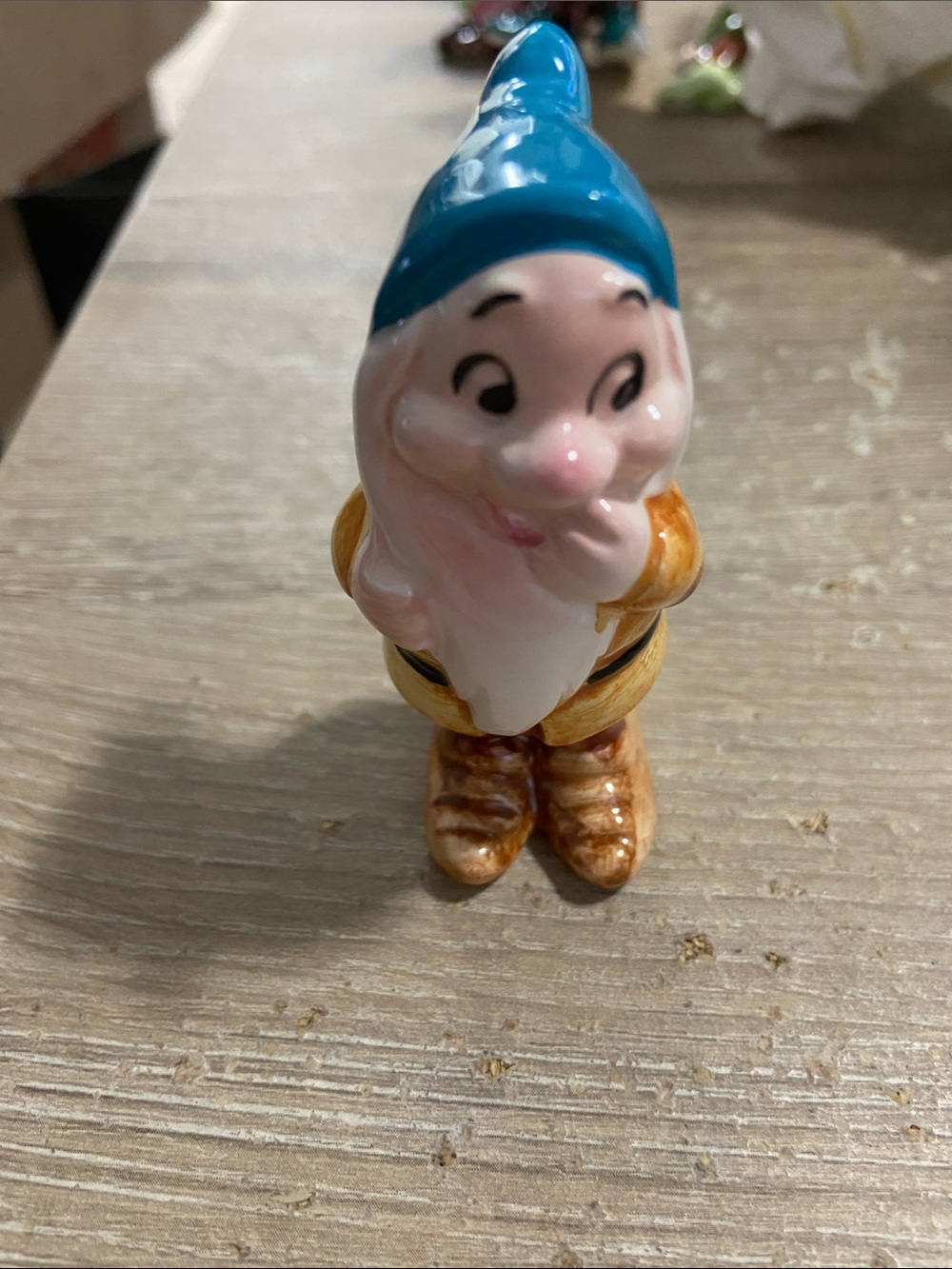Vintage Disney Japan Ceramic Snow White & the Seven Dwarfs Bashful 3" Figurine